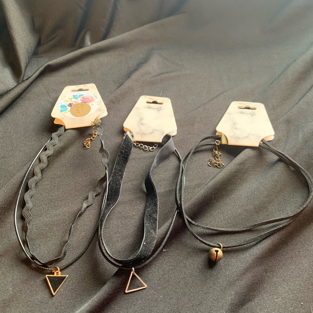 Black Choker Necklace Set